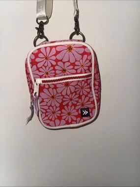 Thread Small Floral Crossbody Bag - Pink & Red purse/fannypack/school